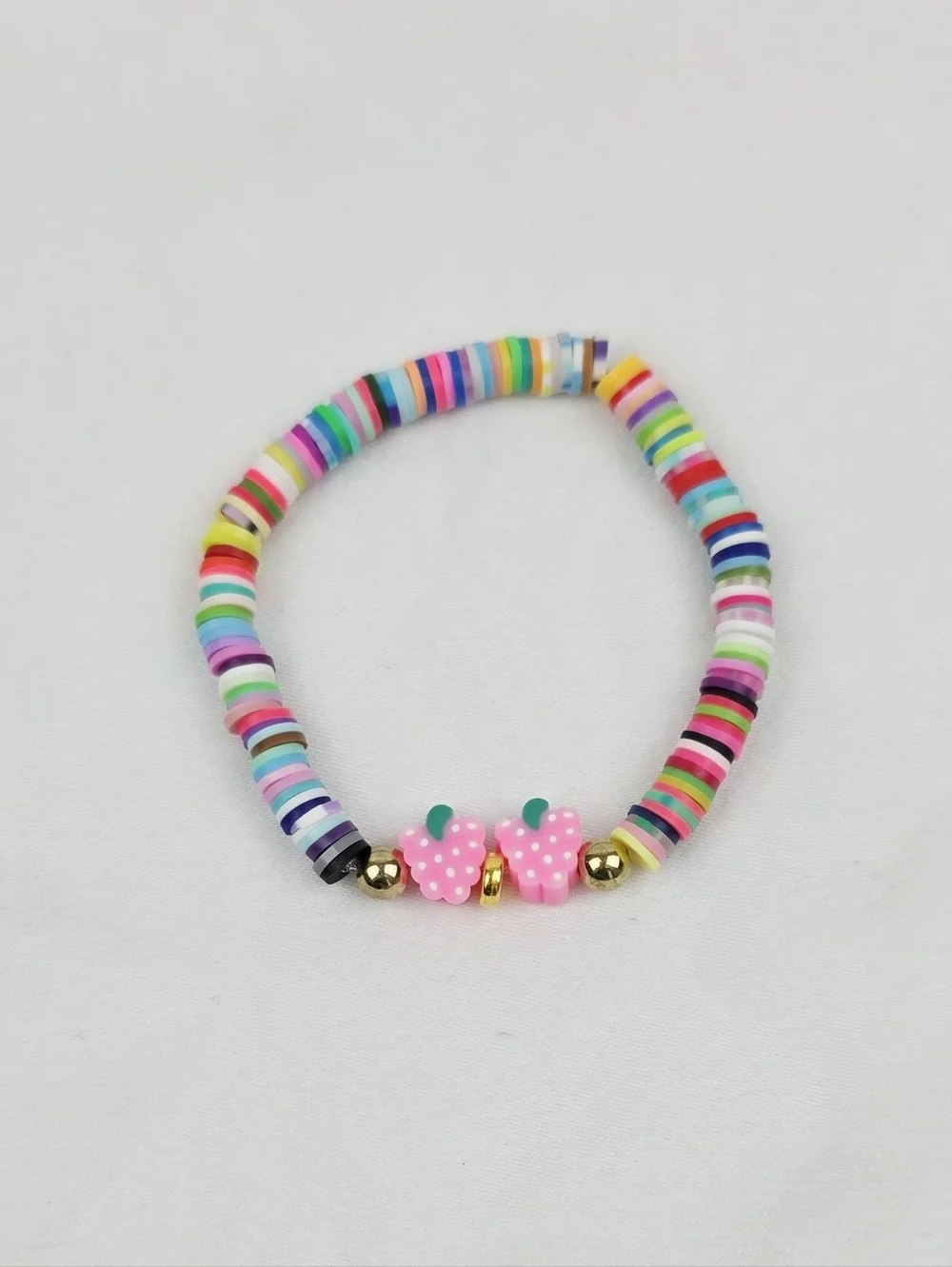 Handmade Clay Bead Multi Color Strawberry Bracelet